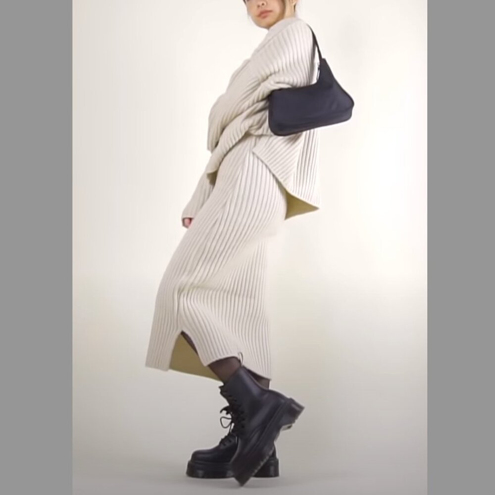 Cozy Cream Ribbed Sweater Set - Picture 6 of 14